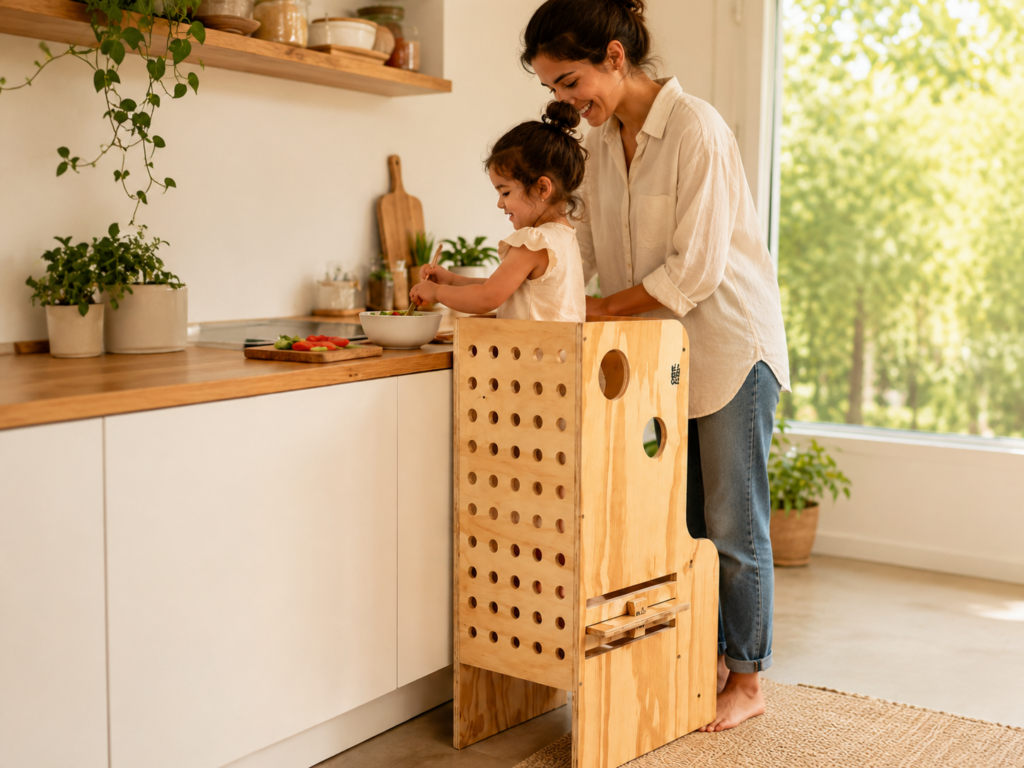 Torre aprendizagem montessori: como usar com segurança nas atividades do dia a dia?